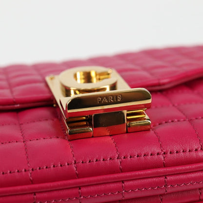 Celine C Bag Quilted Leather, PINK, LEATHER, Handbag