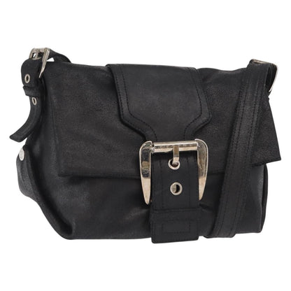 Celine Vintage Shoulder Bag Leather, BLACK, LEATHER, Shoulder bag