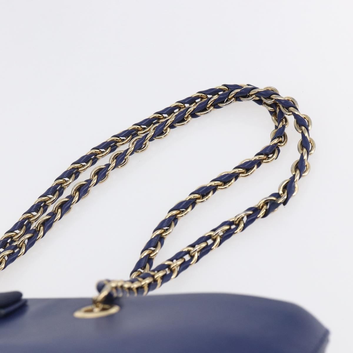 Salvatore Ferragamo Vara Bow Chain Tote Leather, BLUE, LEATHER, Tote bag