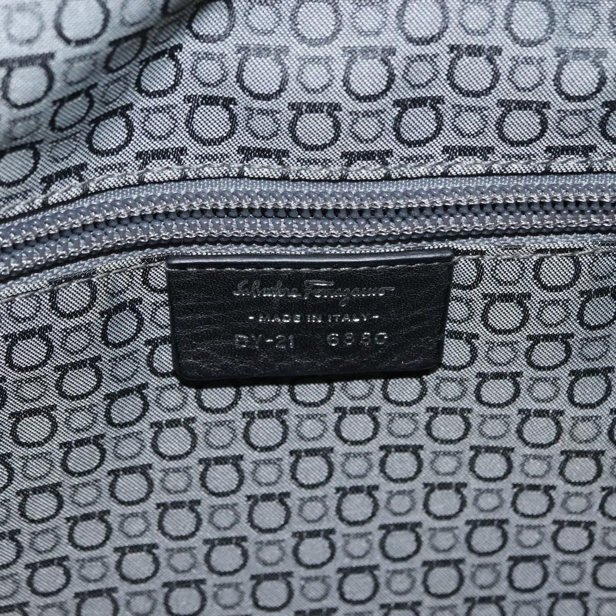 Salvatore Ferragamo Gancini Buckle Shoulder Bag Leather, BLACK, LEATHER, Shoulder bag