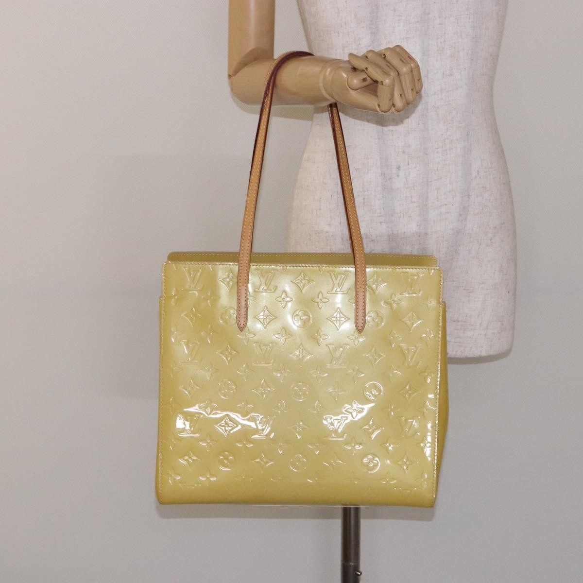 Louis Vuitton Catalina Handbag Monogram Vernis, YELLOW, PATENT_LEATHER, Tote bag