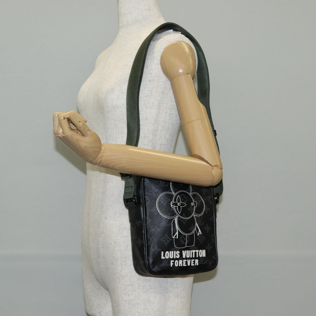 Louis Vuitton Danube Handbag Limited Edition Vivienne Monogram Eclipse, BLACK, CANVAS, Handbag