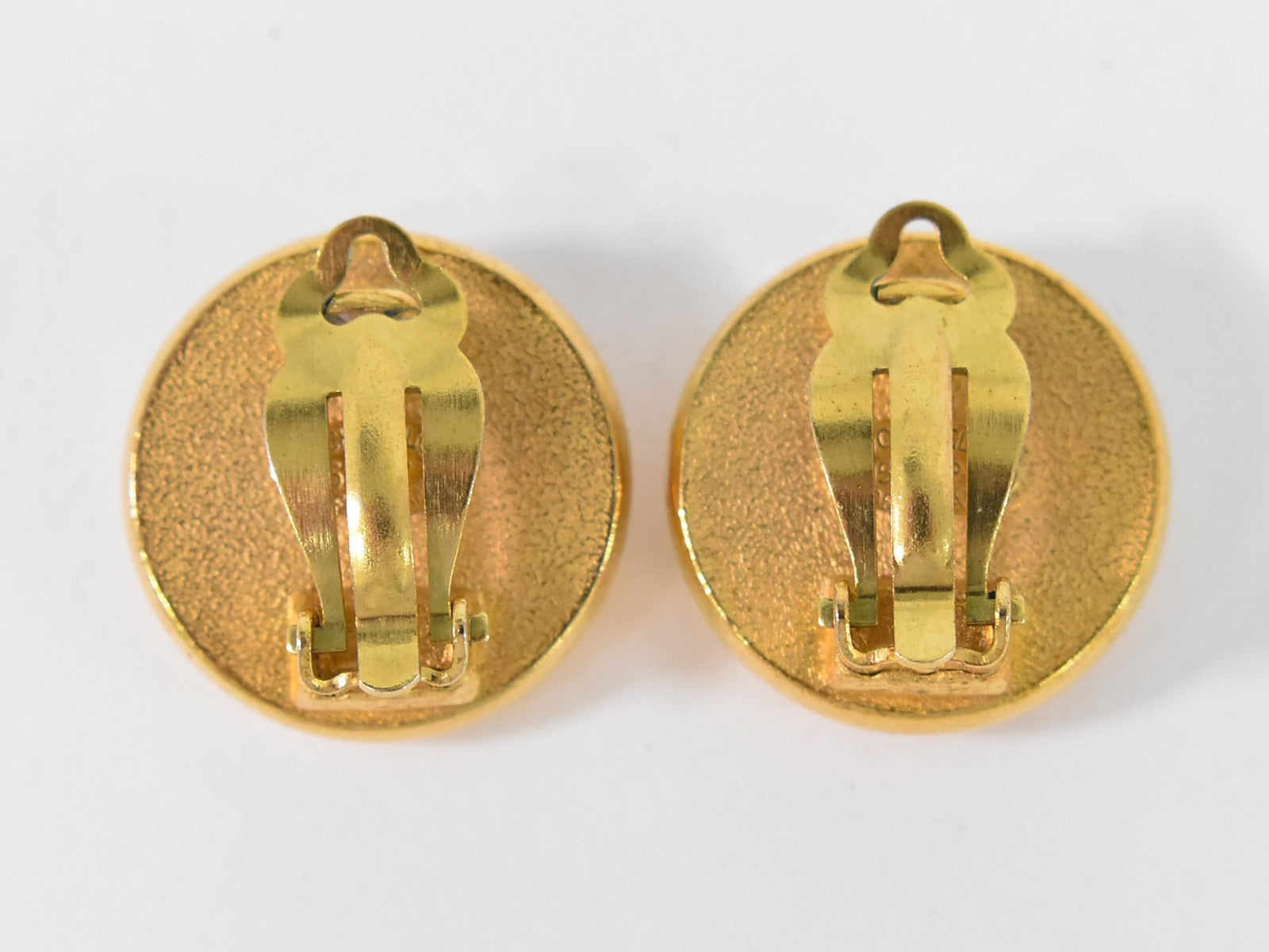 Chanel CC Hoop Clip-On Earrings Crystal Embellished Metal, GOLD, GOLD_PLATED, Earrings