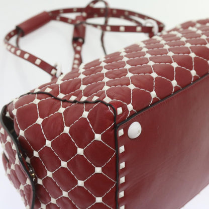 Valentino Garavani Free Rockstud Spike Duffle Bag Quilted Leather, RED, LEATHER, Shoulder bag