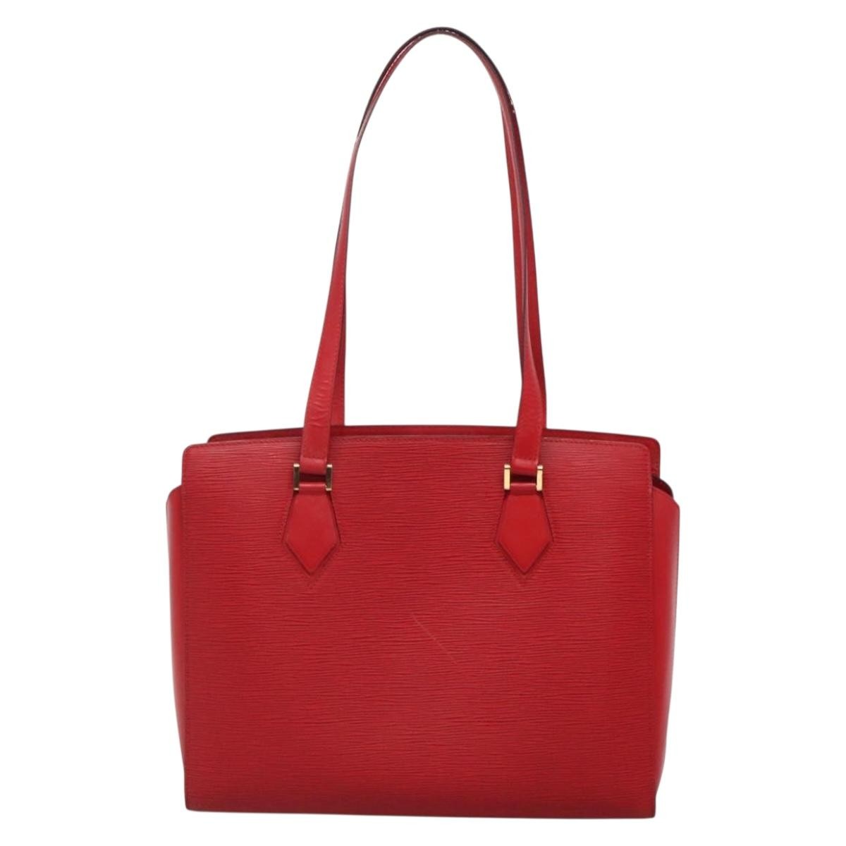 Louis Vuitton Duplex Bag Epi Leather, RED, LEATHER, Handbag