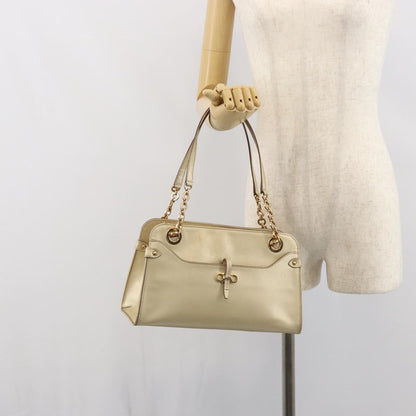 Salvatore Ferragamo Gancini handbag Leather, GOLD, LEATHER, Shoulder bag