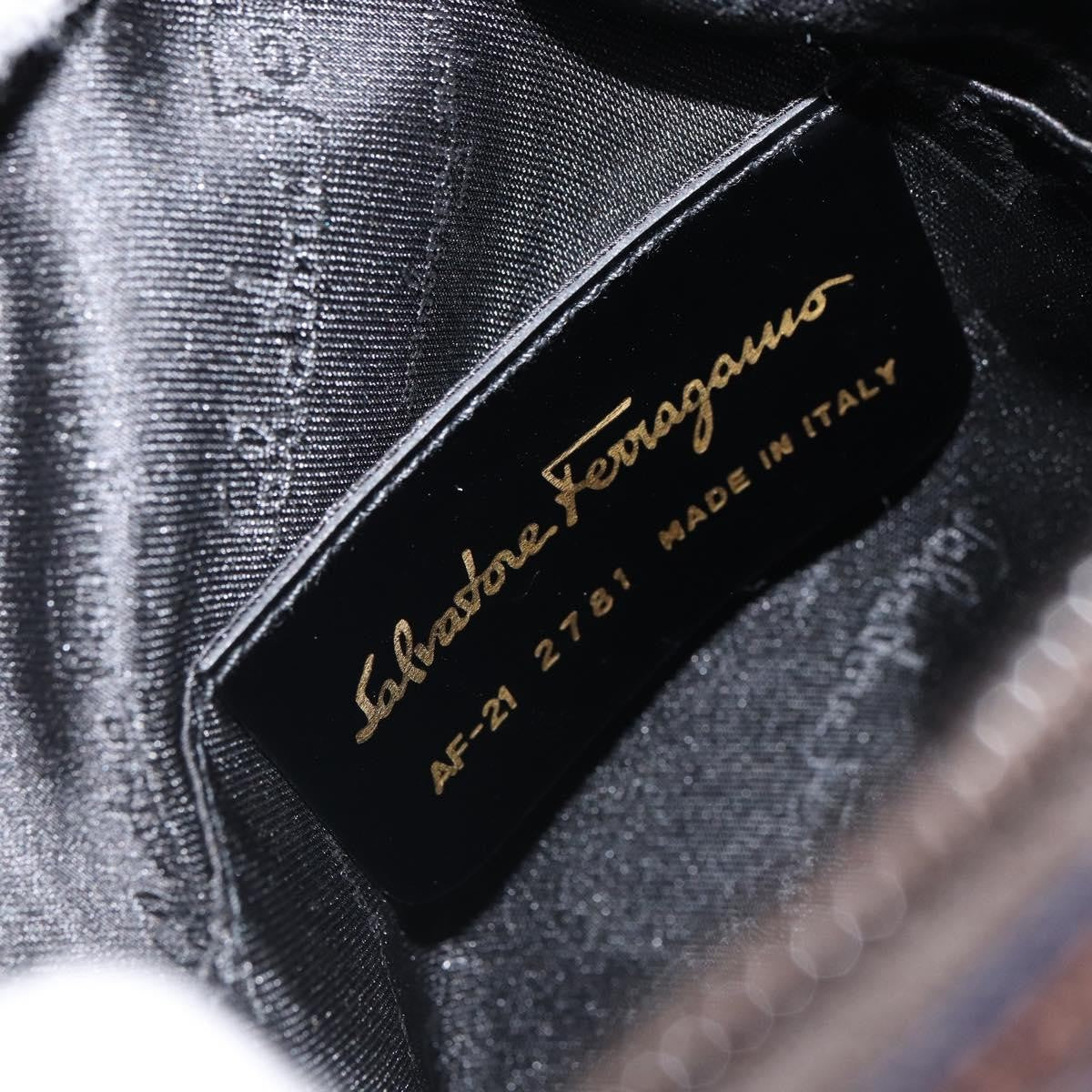 Salvatore Ferragamo Gancini Shoulder Bag Nylon, Navy, Nylon, Shoulder Bag
