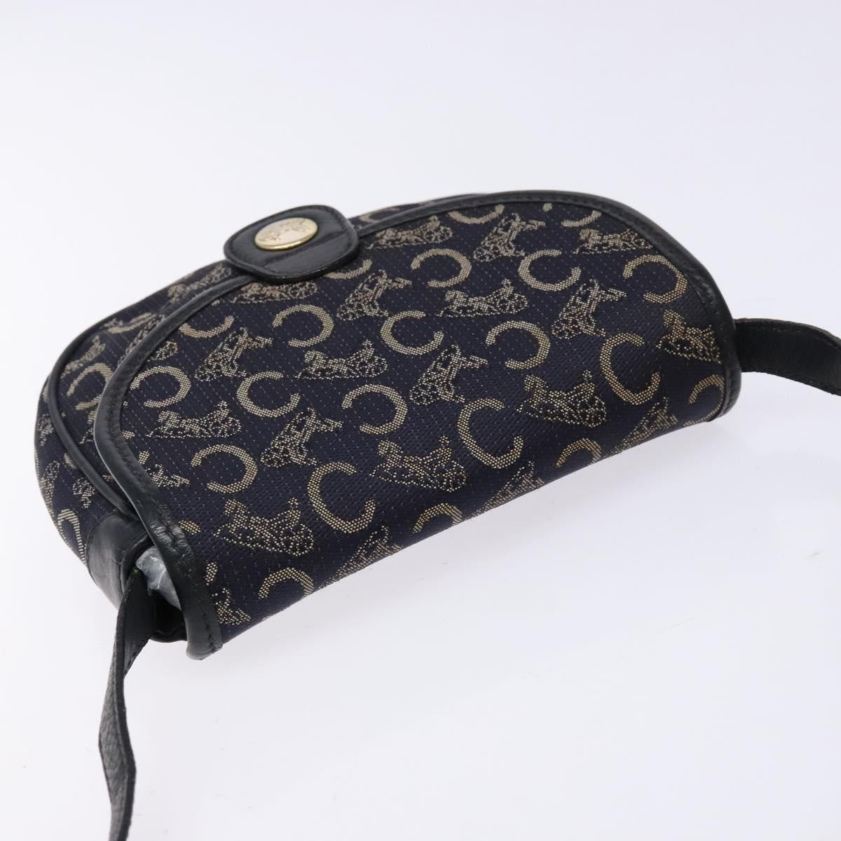 Celine C Sulky Shoulder bag Canvas and Leather, NAVY, CANVAS, Shoulder bag