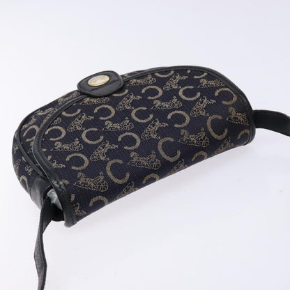 Celine C Sulky Shoulder bag Canvas and Leather, NAVY, CANVAS, Shoulder bag
