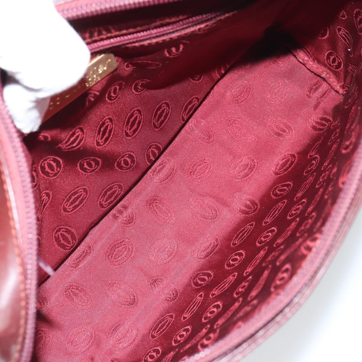 cartier Must de Cartier Clutch bag Leather, BURGUNDY, LEATHER, Clutche & pouche