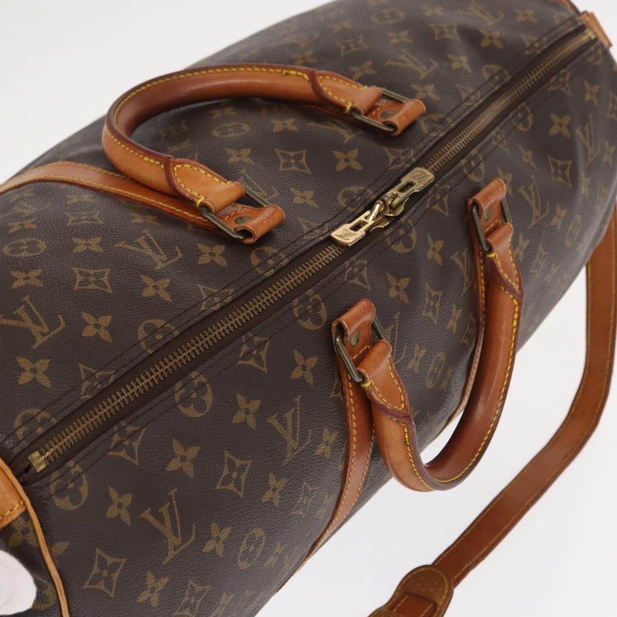 Louis Vuitton Keepall Bandouliere Bag Monogram Canvas, BROWN, CANVAS, Travel bag