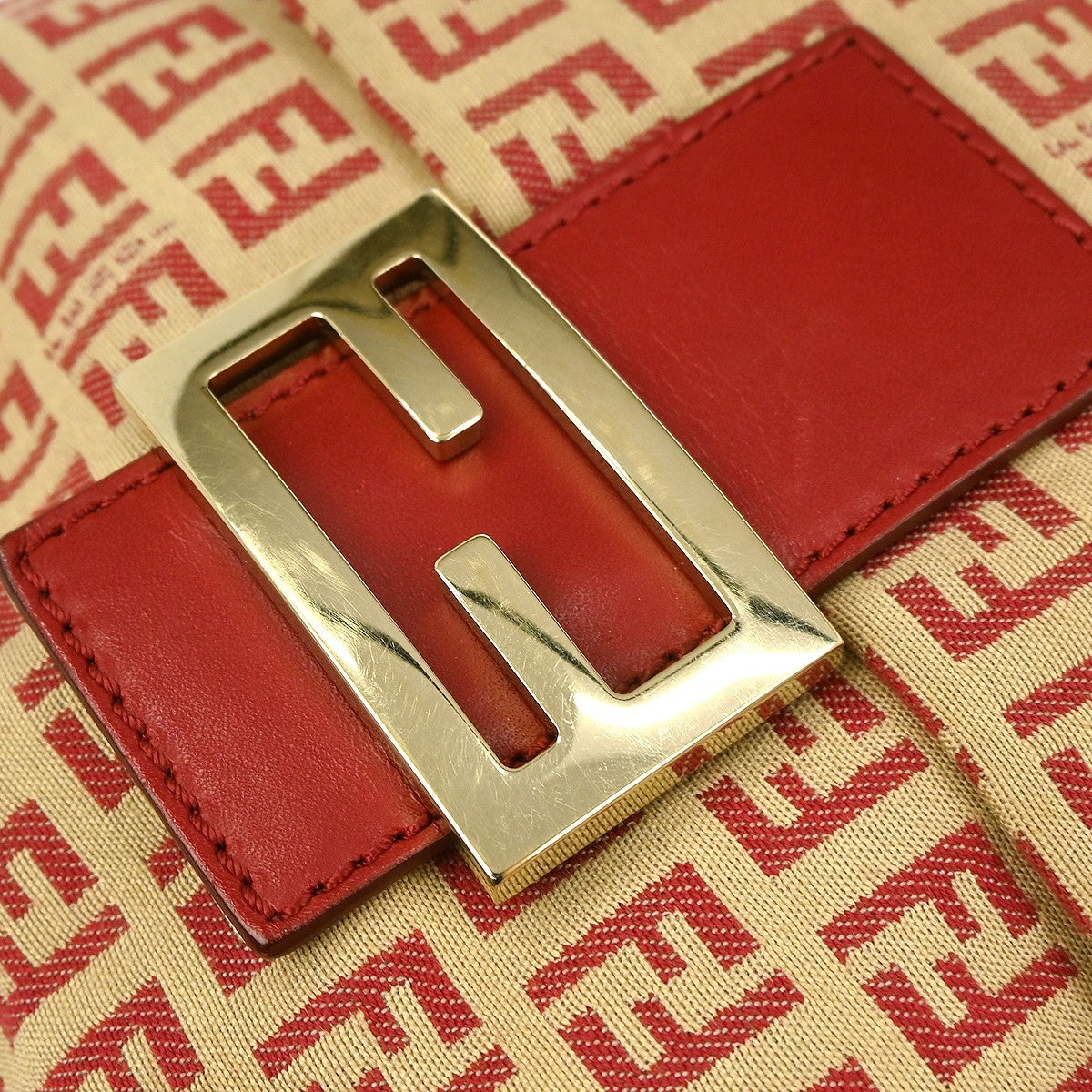 Fendi Vintage Flap Crossbody Bag Zucchino Coated Canvas, BEIGE, CANVAS, Shoulder bag