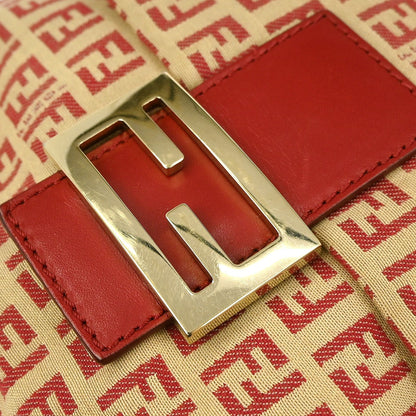Fendi Vintage Flap Crossbody Bag Zucchino Coated Canvas, BEIGE, CANVAS, Shoulder bag