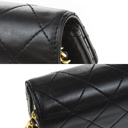 Chanel Vintage Square Classic Flap Bag Quilted Lambskin, BLACK, LEATHER, Shoulder bag