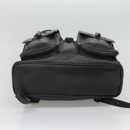 Gucci Vintage Bamboo Backpack Leather, BLACK, LEATHER, Backpack