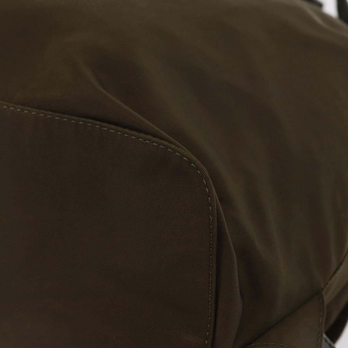 Prada Vela Double Front Pocket Backpack Tessuto with Saffiano Leather, KHAKI, NYLON, Backpack
