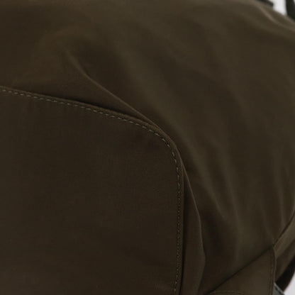 Prada Vela Double Front Pocket Backpack Tessuto with Saffiano Leather, KHAKI, NYLON, Backpack
