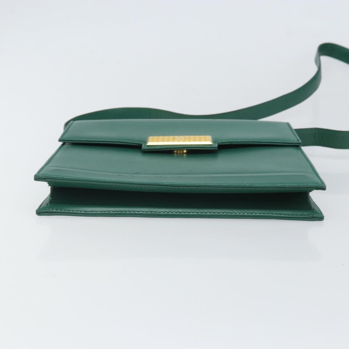 Christian Dior Vintage Shoulder Bag Leather, GREEN, LEATHER, Shoulder bag