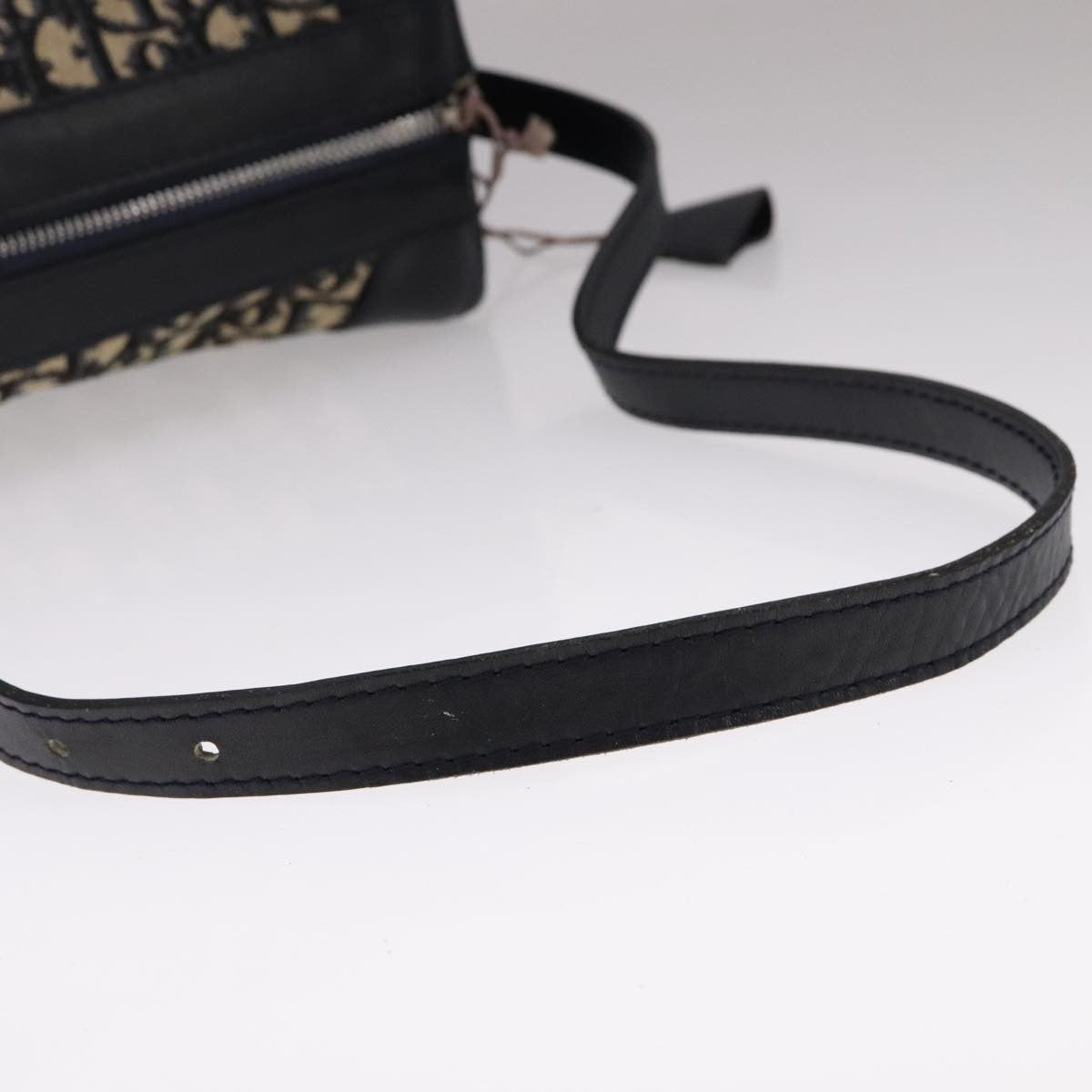 Christian Dior Trotter Oblique canvas et cuir, NAVY, CANVAS, Shoulder bag