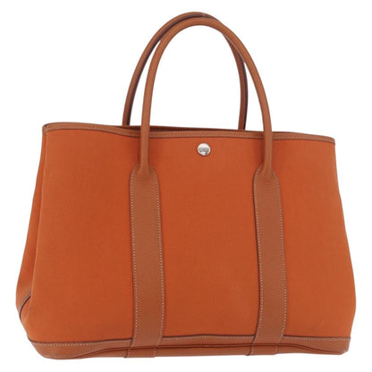 Hermes Garden Party Tote Toile and Leather, Orange, Canvas, Tote Bag