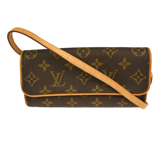Louis Vuitton Twin Handbag Monogram Canvas, BROWN, CANVAS, Clutche & pouche