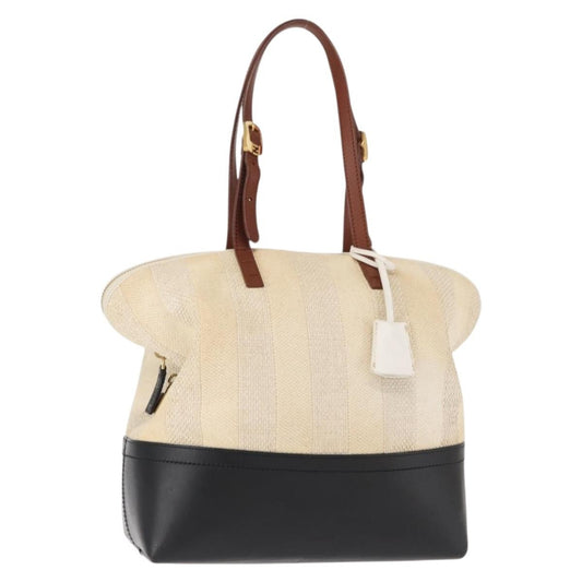 Fendi Pequin 2Bag Canvas and Leather, BEIGE, CANVAS, Tote bag