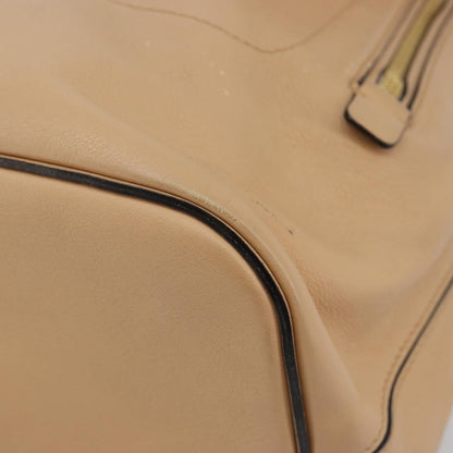 Chloe Faye Backpack Suede with Applique, Beige, Leather, Backpack