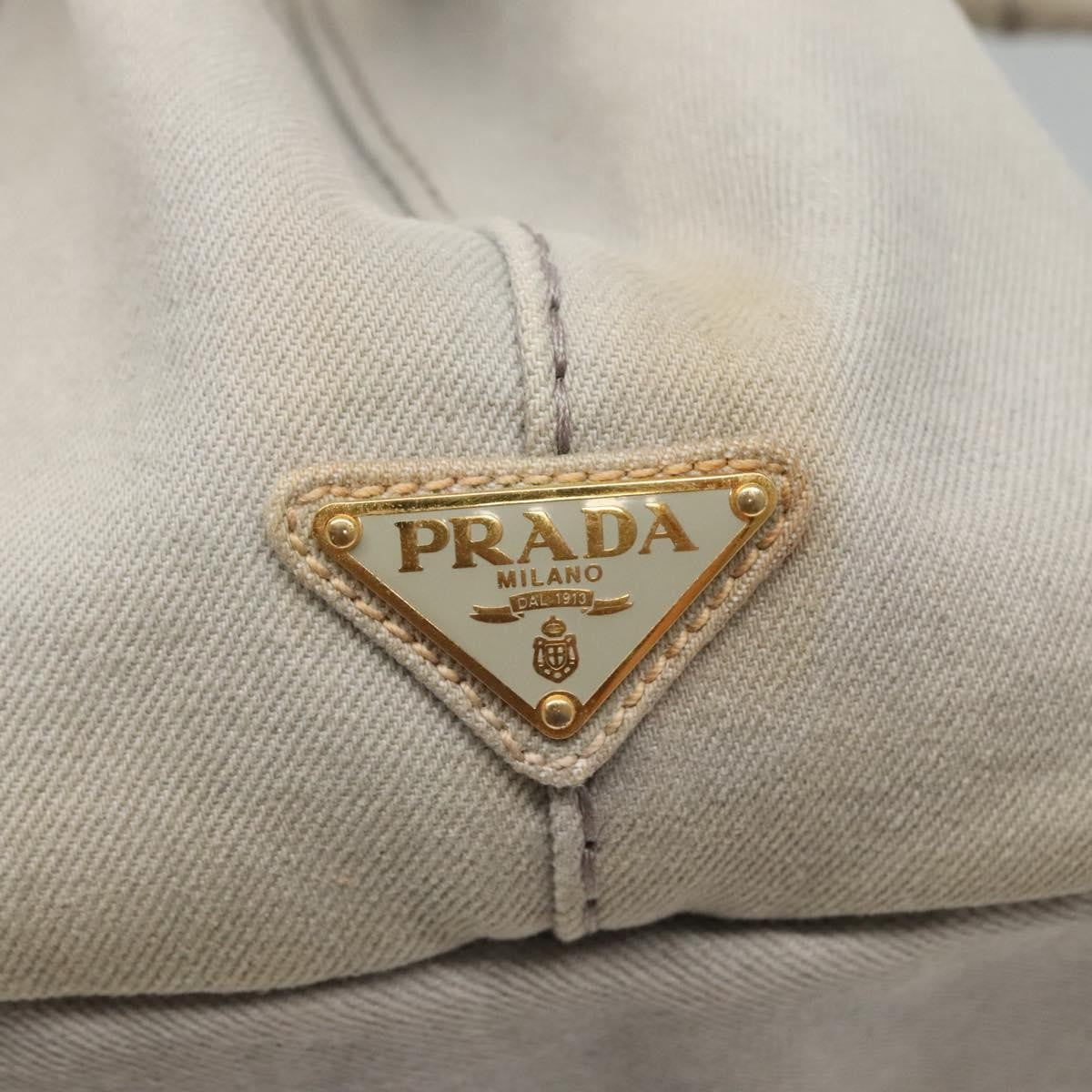 Prada Canapa Convertible Tote Canvas, GRAY, CANVAS, Tote bag