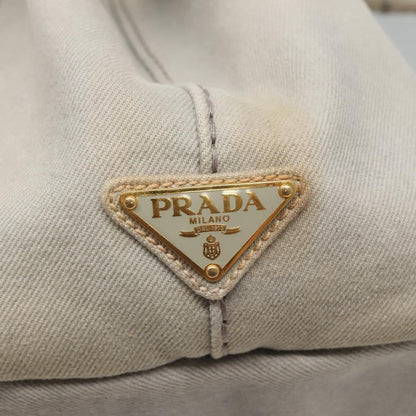 Prada Canapa Convertible Tote Canvas, GRAY, CANVAS, Tote bag