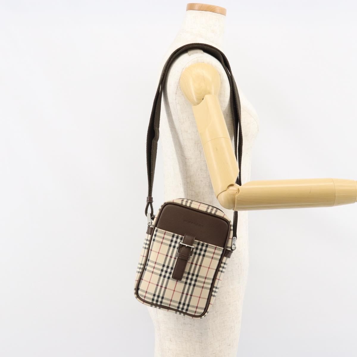 Burberry Nova check Shoulder bag Canvas and Leather, BEIGE, CANVAS, Shoulder bag