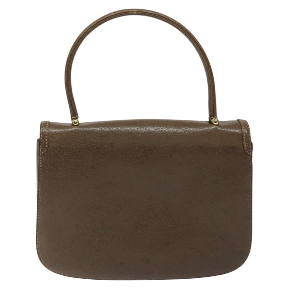 Gucci Vintage Handbag Leather, BROWN, LEATHER, Handbag
