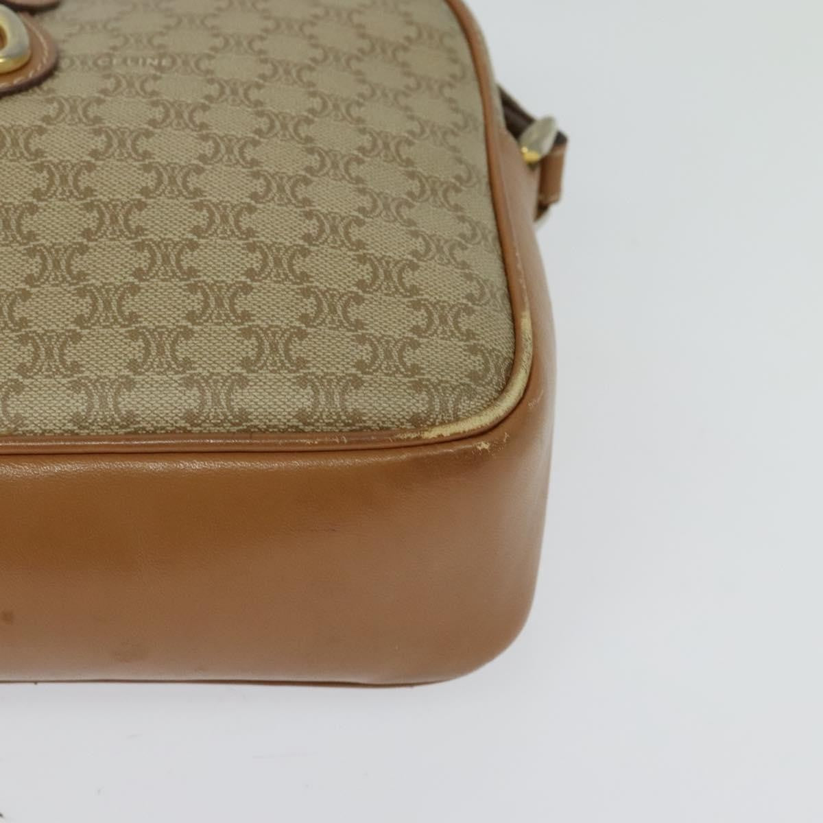Celine Macadam Shoulder Bag PVC Leather, BEIGE, CANVAS, Shoulder bag