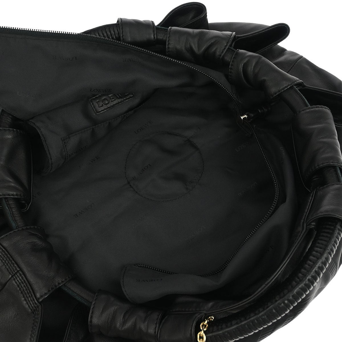 Loewe Anagram Logo Nappa Aire Hand Bag Leather, BLACK, LEATHER, Tote bag