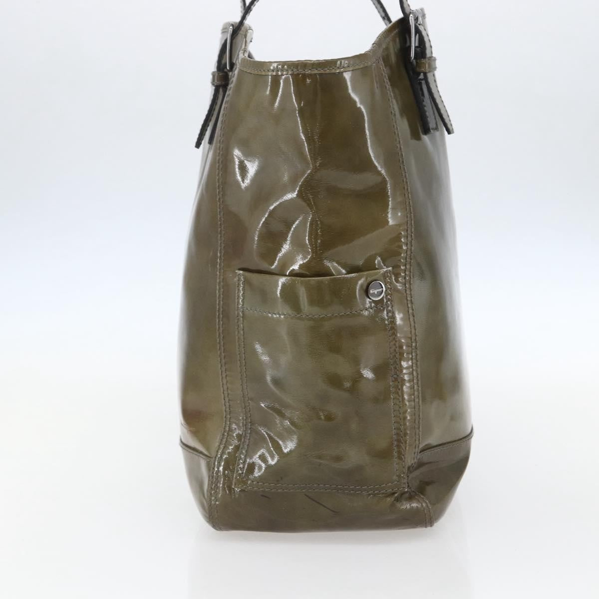 Salvatore Ferragamo Vintage Tote bag Leather, GREEN, PATENT_LEATHER, Tote bag