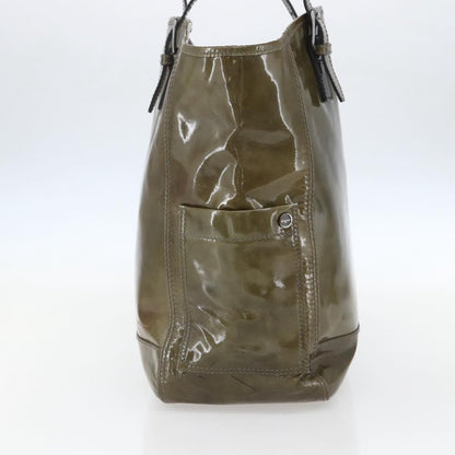 Salvatore Ferragamo Vintage Tote bag Leather, GREEN, PATENT_LEATHER, Tote bag