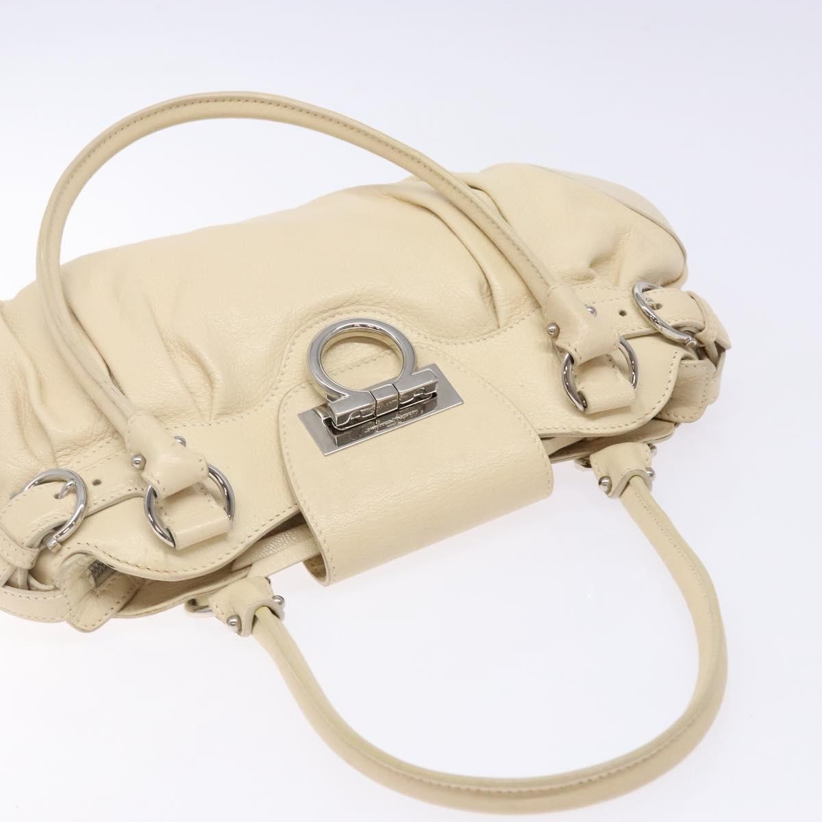 Salvatore Ferragamo Marisa Satchel Leather, ECRU, LEATHER, Handbag