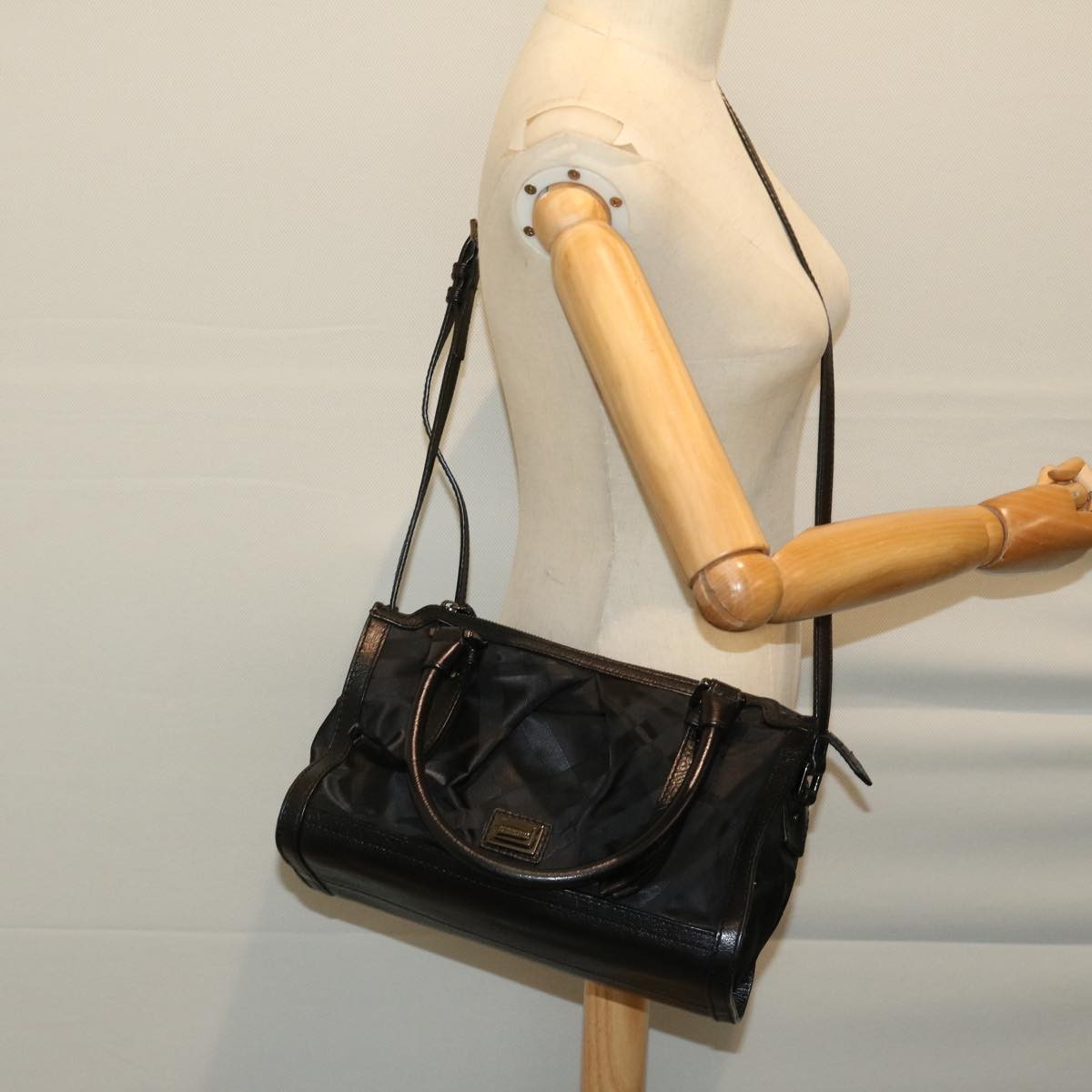 Burberry Vintage Handbag Nylon, BLACK, NYLON, Handbag