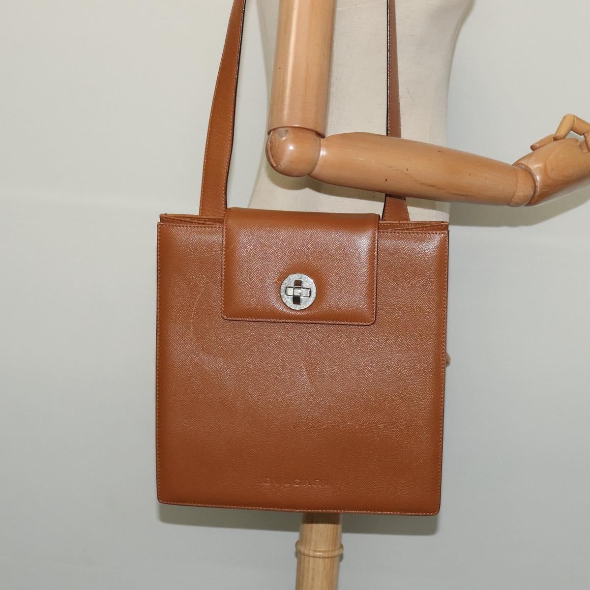 Bvlgari Turnlock Flap Convertible Top Handle Leather, BROWN, LEATHER, Shoulder bag