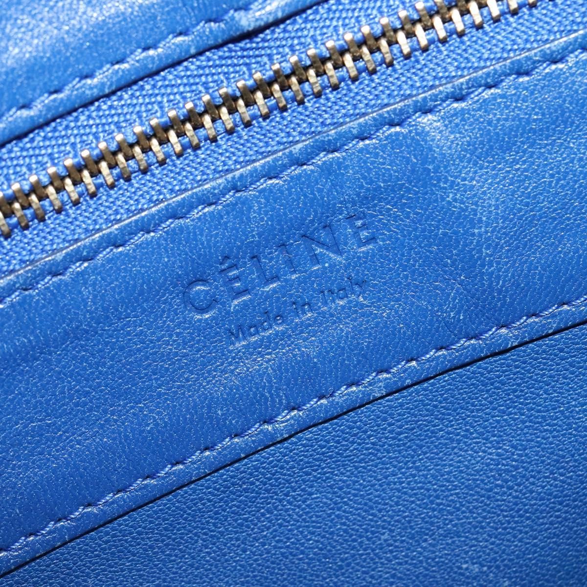 Celine Vertical Cabas Tote Leather, BLUE, LEATHER, Tote bag