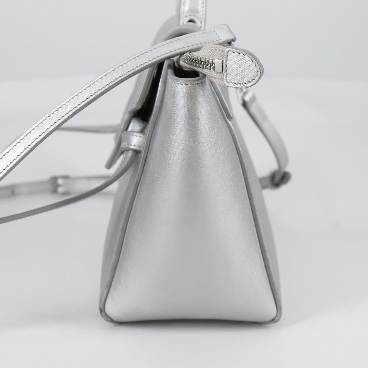 Celine Belt Bag Textured Leather, Silver, Leather, Handbag
