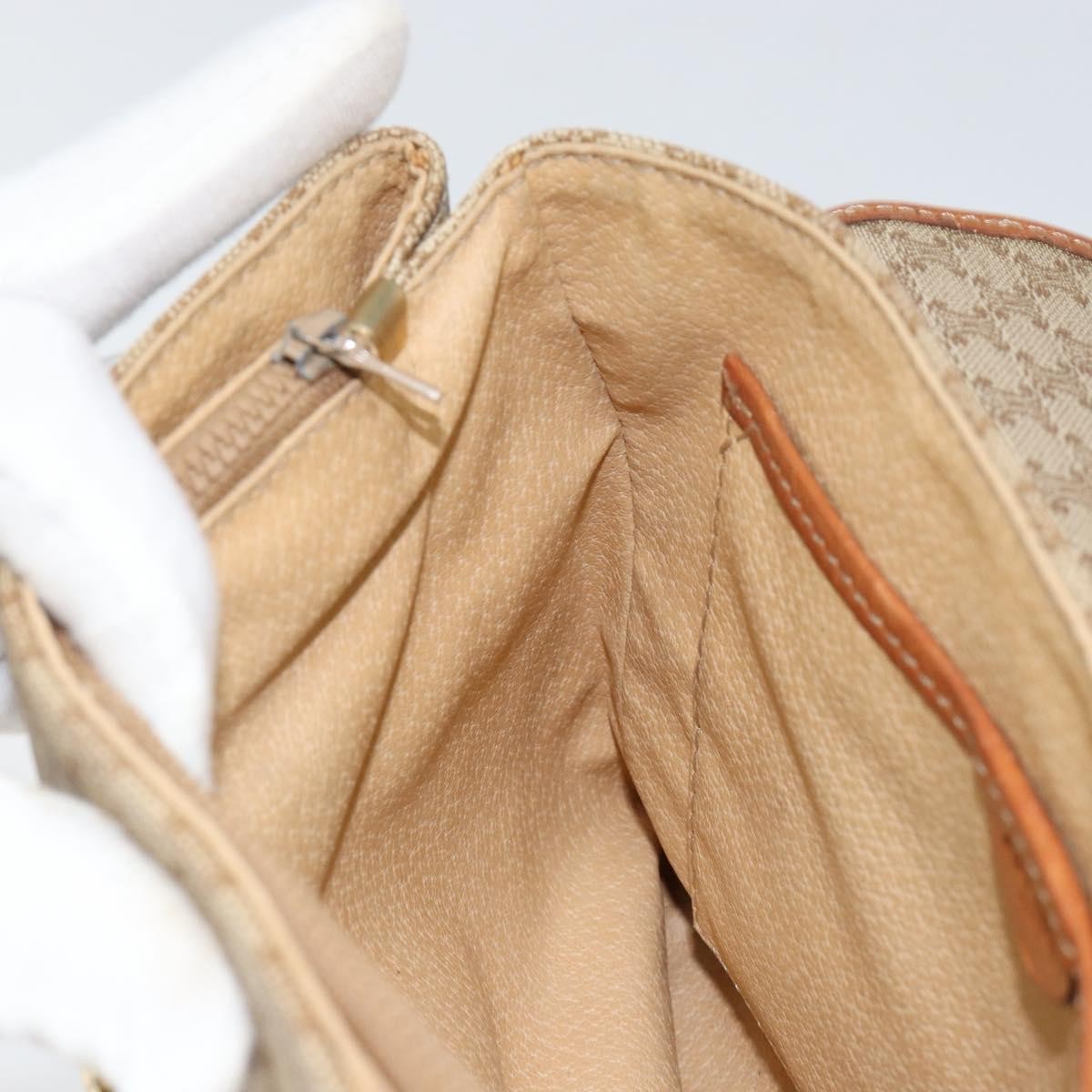Celine Vintage Macadam Handbag Canvas, BEIGE, CANVAS, Handbag