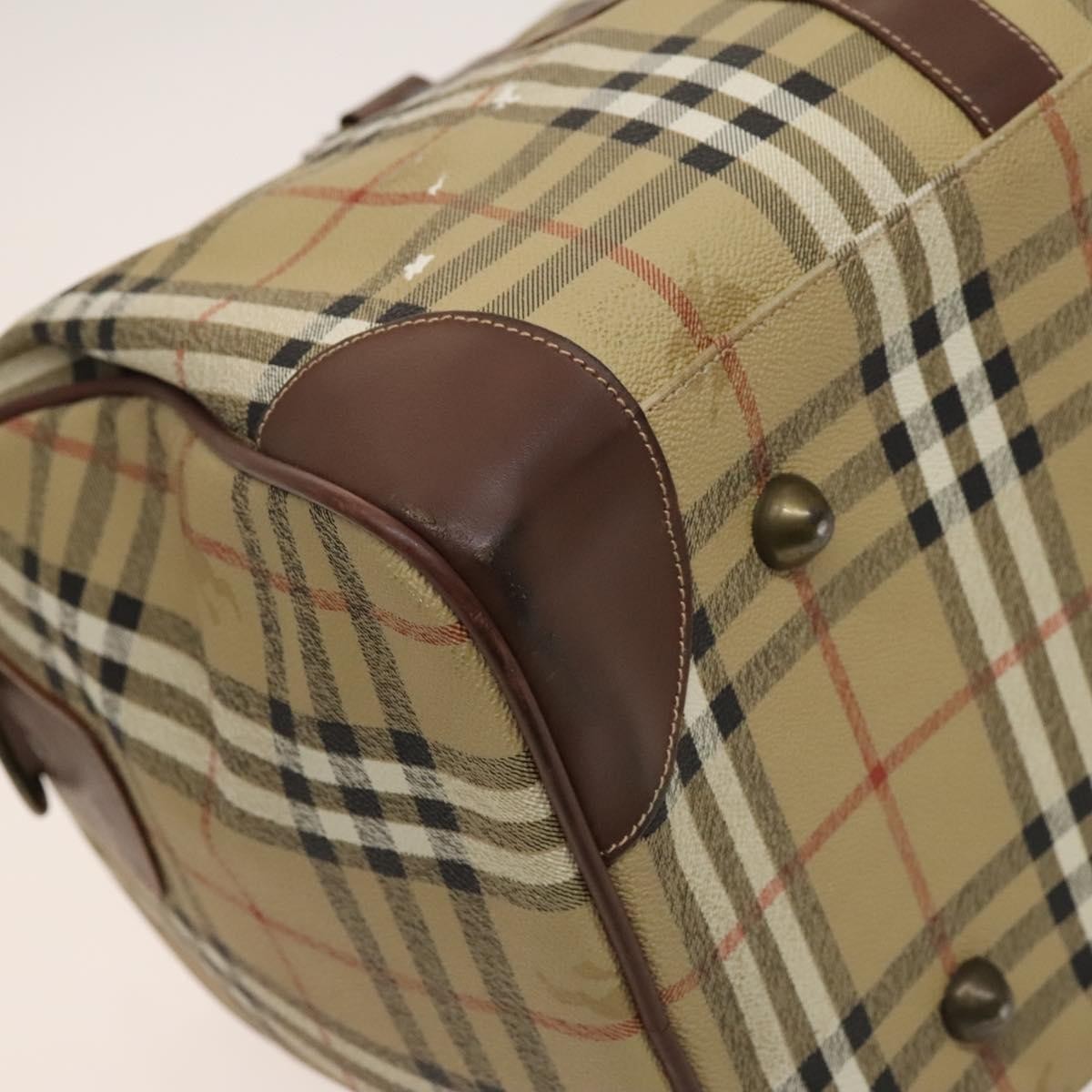 Burberry Nova check boston bag Canvas, Beige, PVC, Travel Bag