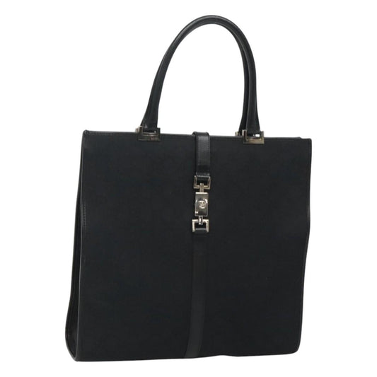 "Gucci Vintage Jackie Tote Canvas, Leather", BLACK, CANVAS, Tote bag