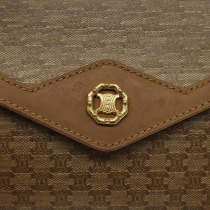 Celine Macadam Shoulder Bag Canvas, BROWN, CANVAS, Shoulder bag