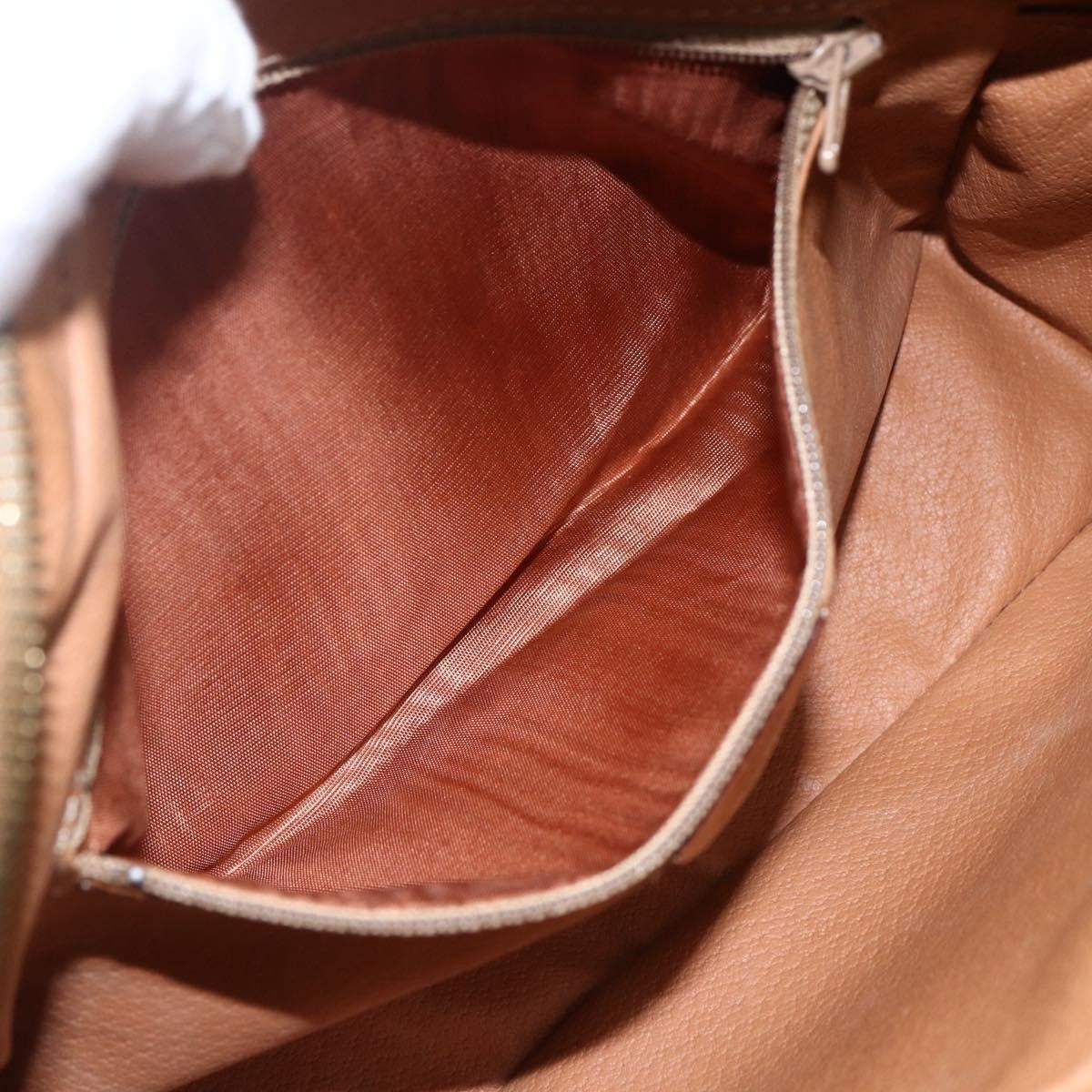 Celine Vintage Macadam Shoulder Bag Canvas and Leather, BROWN, CANVAS, Shoulder bag