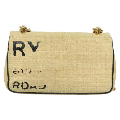 Burberry Lola Shoulder Bag Printed Raffia, BEIGE, WOOD, Shoulder bag