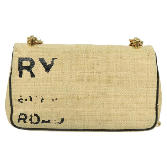 Burberry Lola Shoulder Bag Printed Raffia, BEIGE, WOOD, Shoulder bag