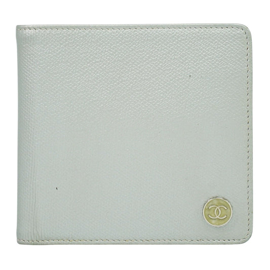 Chanel Coco bouton wallet Leather, SILVER, LEATHER, Wallets