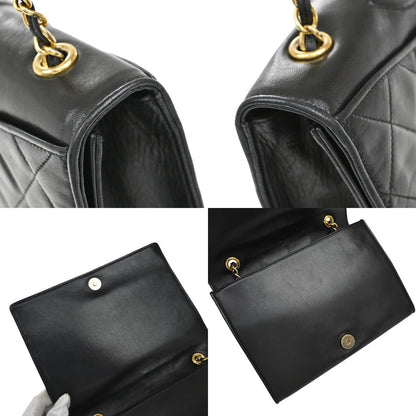 Chanel Vintage CC Full Flap Bag Quilted Lambskin, BLACK, LEATHER, Shoulder bag