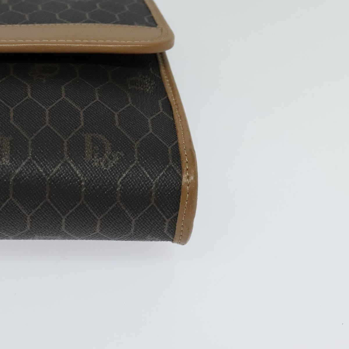 Christian Dior Vintage Honeycomb chain Canvas, BLACK, CANVAS, Handbag